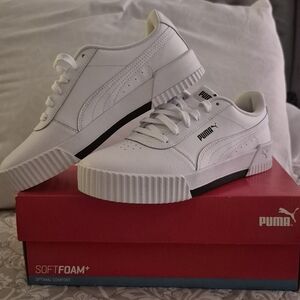 Puma White Sneakers with Black Accents